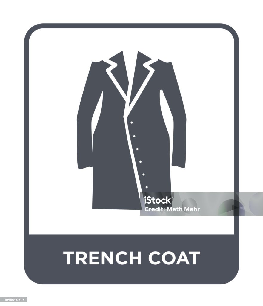 trench coat icon vector on white background, trench coat trendy filled icons from Clothes collection Icon Symbol stock vector