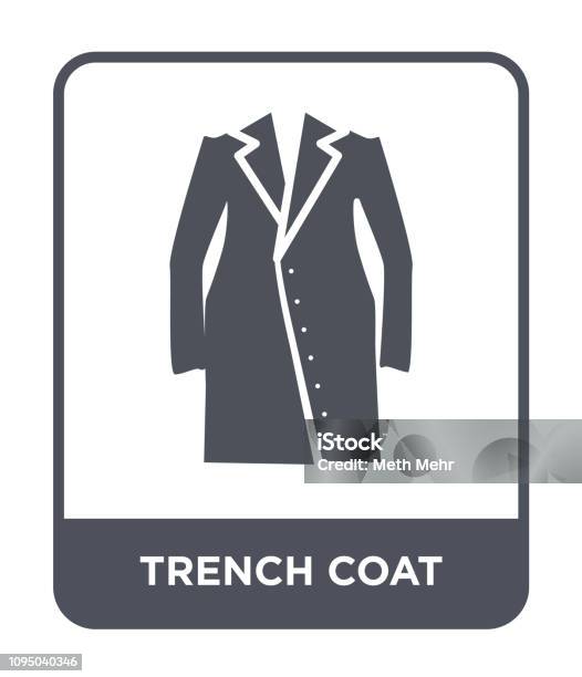 Trench Coat Icon Vector On White Background Trench Coat Trendy Filled Icons From Clothes Collection Stock Illustration - Download Image Now