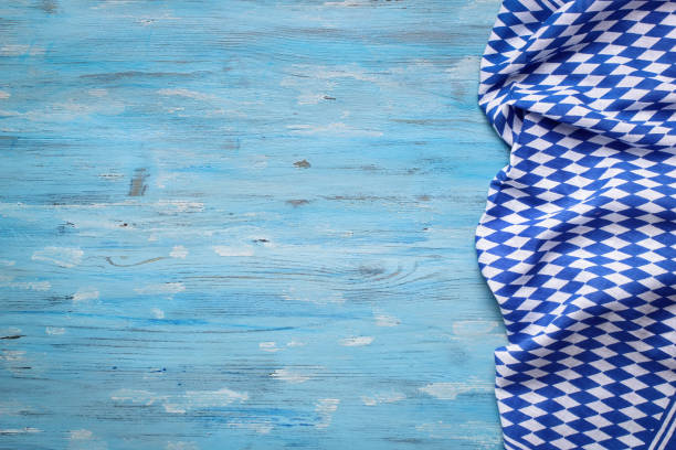 Blue plaid cotton fabric background