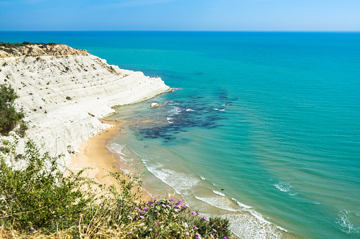 Amazing Mediterranean seascape near Scala dei Turchi white cliff, Realmonte, Agrigento province, Sicily, Italy