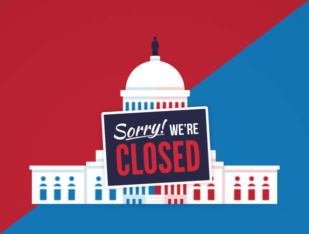 Government Shutdown Government shutdown Capitol dome illustration concept. government shutdown stock illustrations