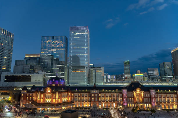 istock Tokyo station building at twilight time. 1095062262