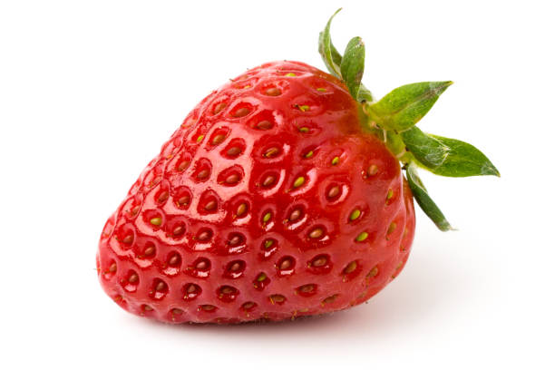 istock Ripe strawberry on a white 1095062716