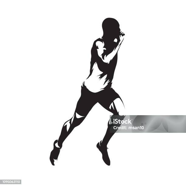 Sprinting Runner Isolated Vector Silhouette Run Side View Stock ...