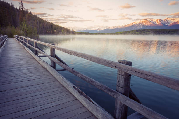 istock Pyramid Lake in Jasper National Park 1095063264