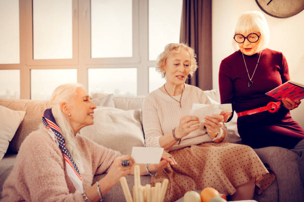 istock Joyful nice aged women remembering their youth 1095066210