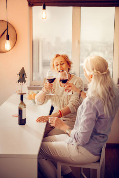 istock Joyful aged women having nice Christmas celebration 1095066590