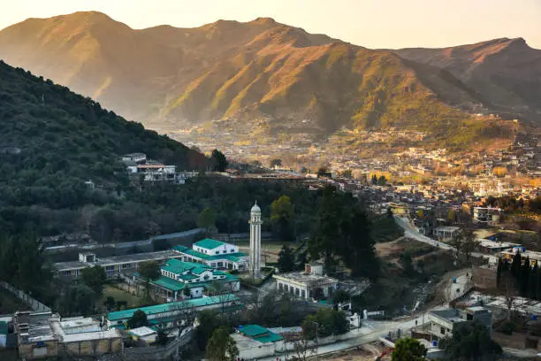 Aerial view of Mingora village in Swat