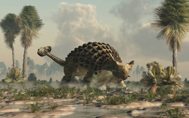 Ankylosaurus in a Wetland stock photo