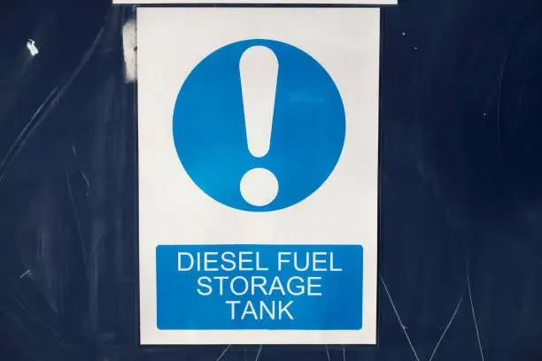 Diesel fuel storage tank sign uk