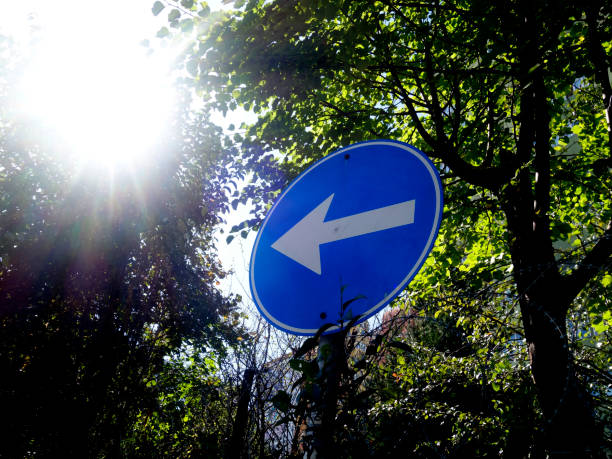 istock The blue circular traffic sign - 1095080122