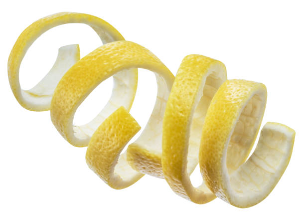 istock Lemon peel or lemon twist on white background. Clipping path. 1095083020
