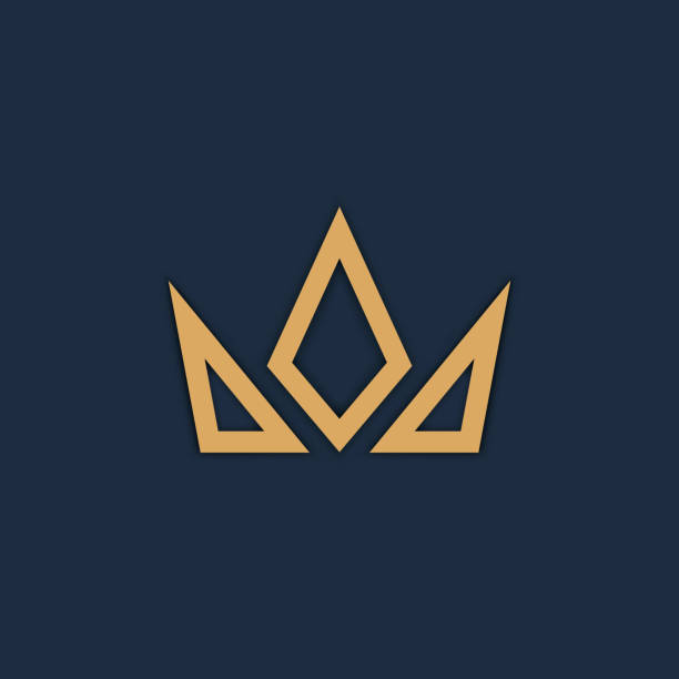 暗い背景に王冠ロゴ。ベクトル - king点のイラスト素材／クリップアート素材／マンガ素材／アイコン素材