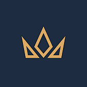 istock Crown logo on dark background. Vector 1095086290