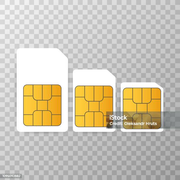 Vector Mobile Cellular Phone Sim Card Chip Isolated On Background ...