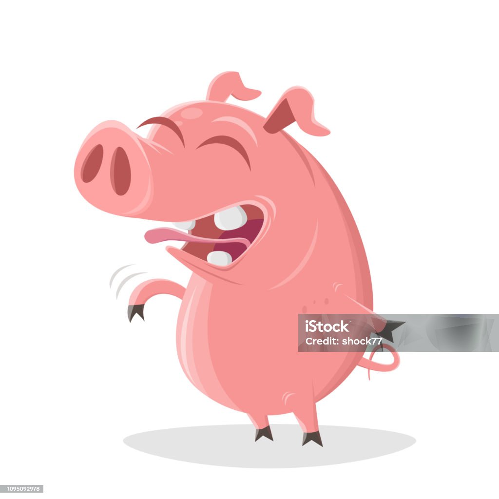 funny pig is laughing about a good joke Animal stock vector