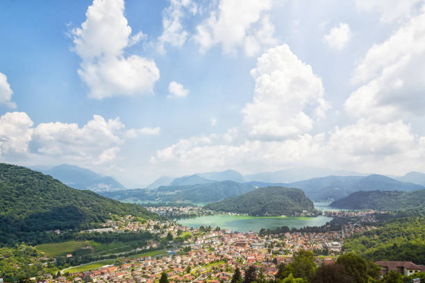 istock Panoramic view over Ponte Tresa with Lake Lugano 1095094240