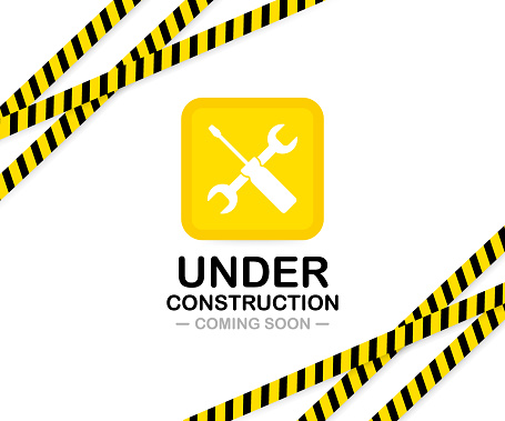 Under construction sign. Vector stock illustration for website