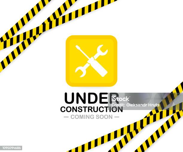 Under Construction Sign Vector Illustration For Website Stock Illustration - Download Image Now