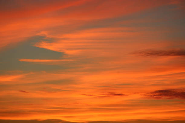 istock Orange sunset before night. Twilight with bright sunset. Evening landscape 1095094804