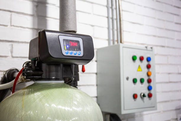 istock Control panel of pressure in house heating system with buttons in boiler room 1095100992