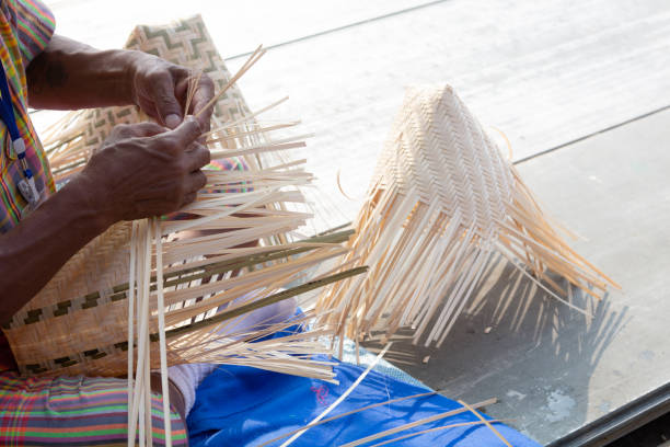 istock hand man made bamboo sticky rice box 1095118482