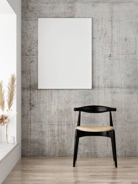 istock Mock up poster on old concrete wall, Scandinavian concept 1095118694