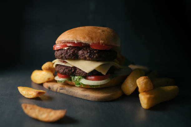 istock Close-up of home made burger 1095124668