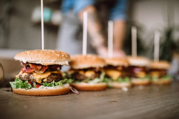 Decorating Tasty Hamburgers