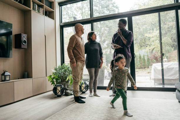 istock Multiracial family getting home consultation 1095145654