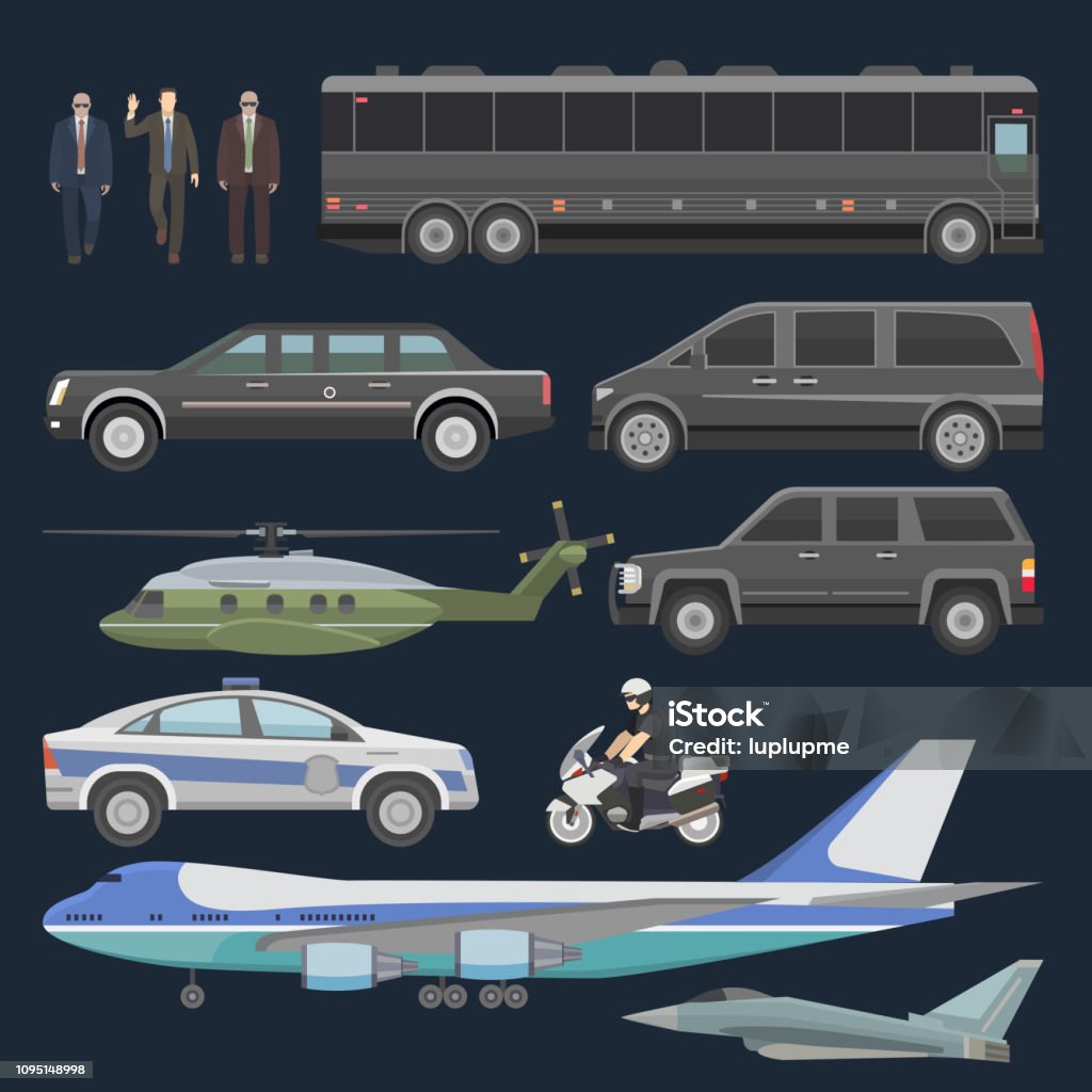 Government Car Vector Presidential Auto Plane And Luxury Busines Stock  Illustration - Download Image Now - iStock