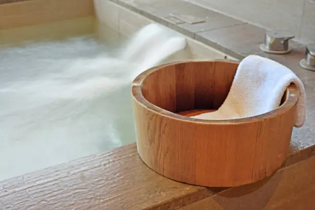 Photo of Bath bucket with a towel