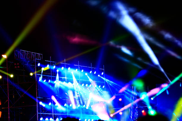 istock Stage lighting effect in the dark, close-up pictures 1095166628
