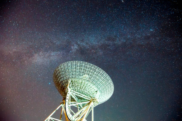 istock Radio telescopes and the Milky Way at night 1095166934