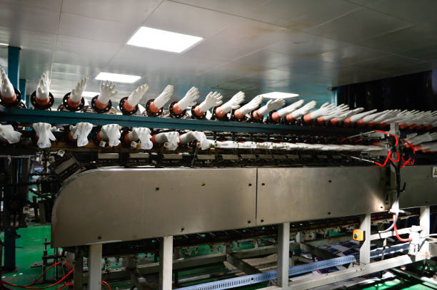istock Rubber gloves production line 1095173008