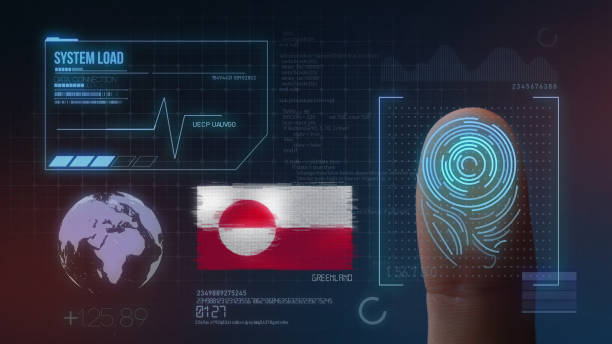 istock Finger Print Biometric Scanning Identification System. Greenland Nationality 1095176994