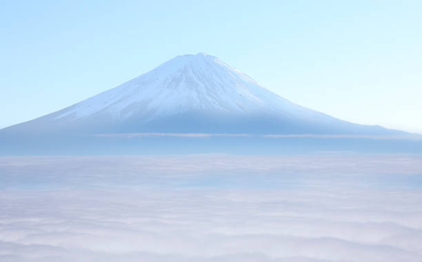 istock mountain fuji with white cloud and blue sky at Japan 1095182990