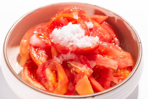 istock White sugar salad tomatoes in a white plate 1095185734