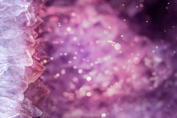Purple and Pink Geode Close UP stock photo