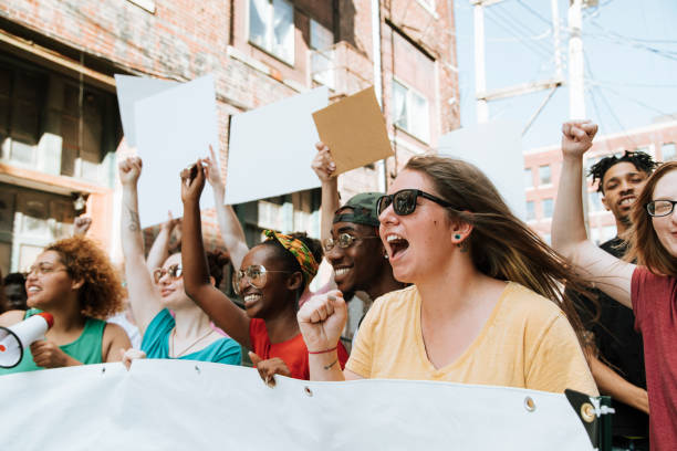 istock Feminists fighting for women's rights 1095205060