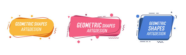 Set of modern organic shapes. Fluid vector trendy elements. Template graphics with geometric speech bubbles and banners with frames to put your own text Vector eps10 put stock illustrations