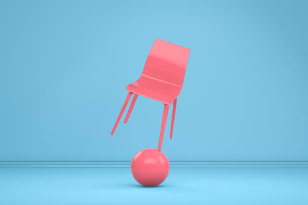 balance avec chaise, concept minime - balance seesaw weight sphere photos et images de collection