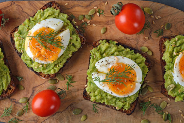 istock Vegetarian toast with egg and avocado 1095220362