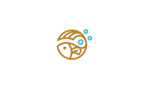 fish line art icon vector For your stock vector needs. My vector is very neat and easy to edit. to edit you can download .eps. salmon animal stock illustrations