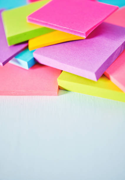 istock Abstract macro shot of a collection of colored sticky notes 1095226966
