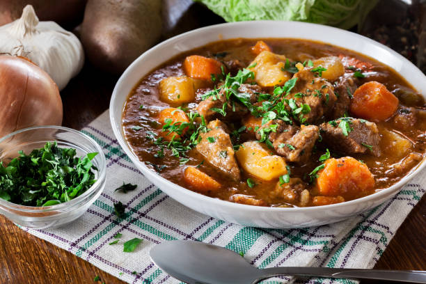 istock Irish stew made with beef, potatoes, carrots and herbs 1095246968