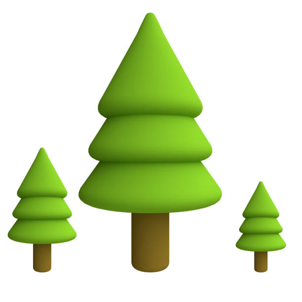 istock Stylized funny cartoon tree. Children clay, plastic or soft toy. 3d illustration 1095247834