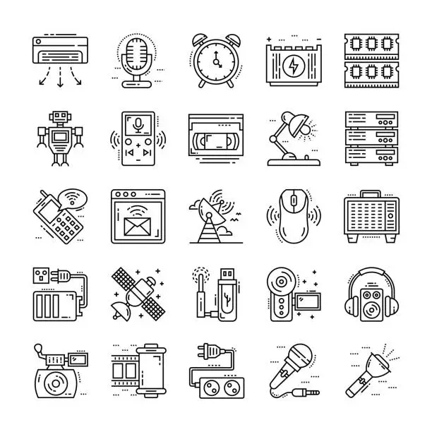 Vector illustration of Technology Devices Line Icons