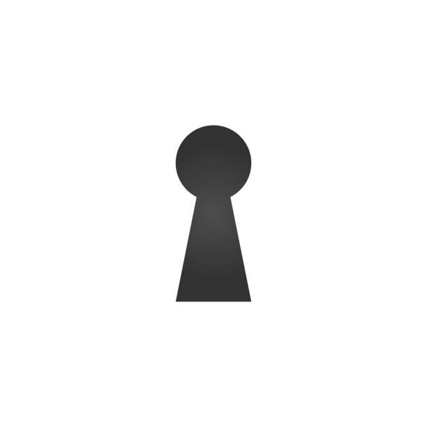 ikona dziurki od klucza, otwór odizolowany na białym tle, stylowa ilustracja wektorowa do projektowania stron internetowych. - keyhole stock illustrations