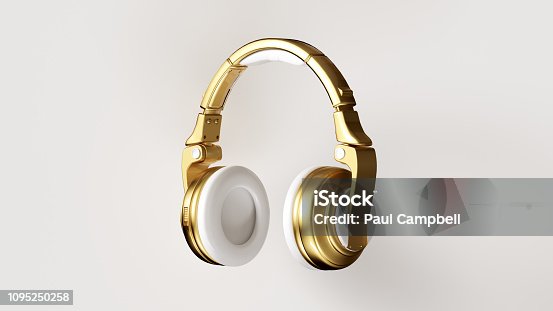 Gold Headphones Isolated Stock Photos, Pictures & Royalty-Free Images - iStock